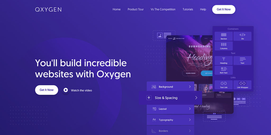Oxygen Website and Interface