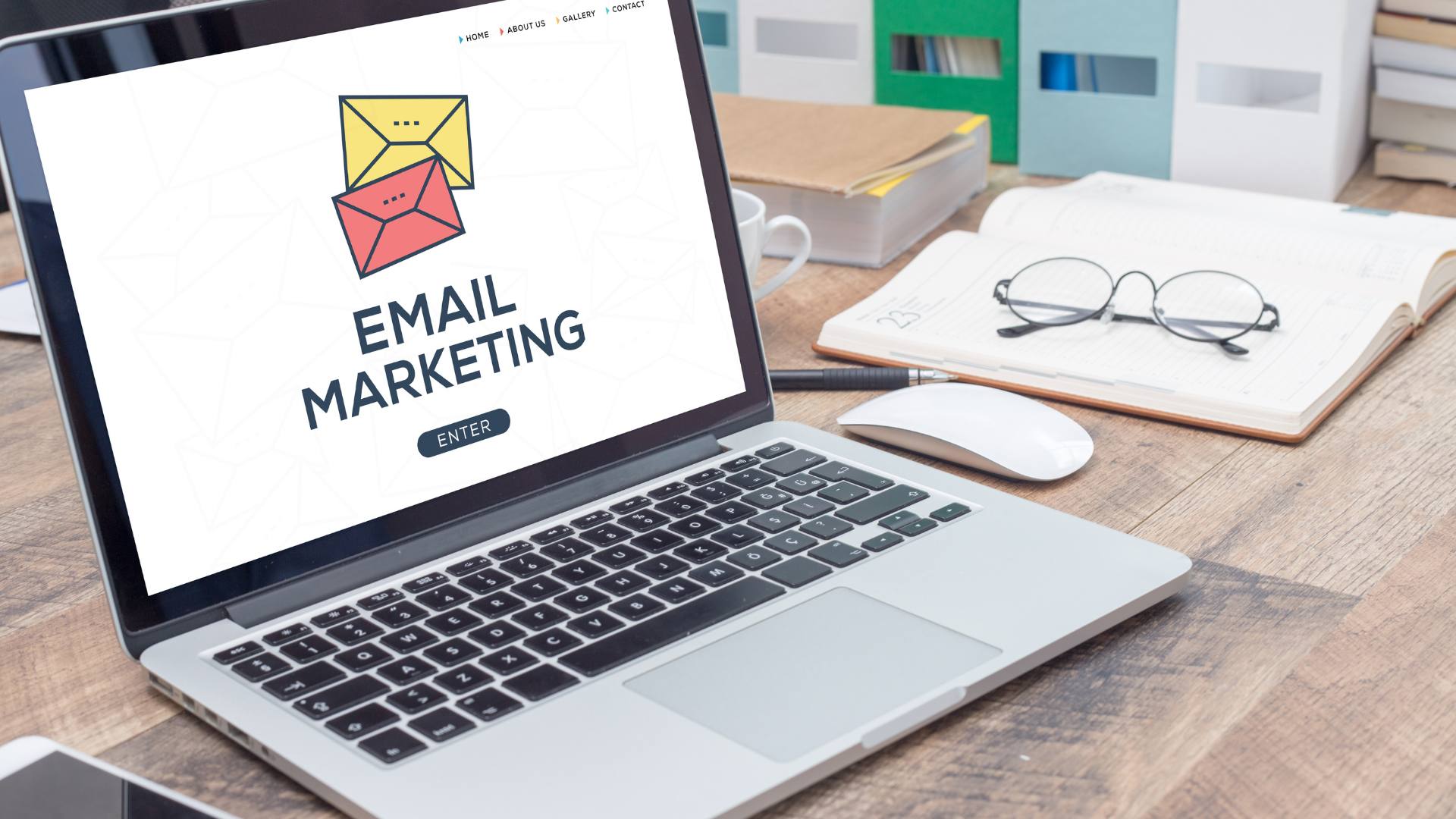 email marketing being shown on laptop