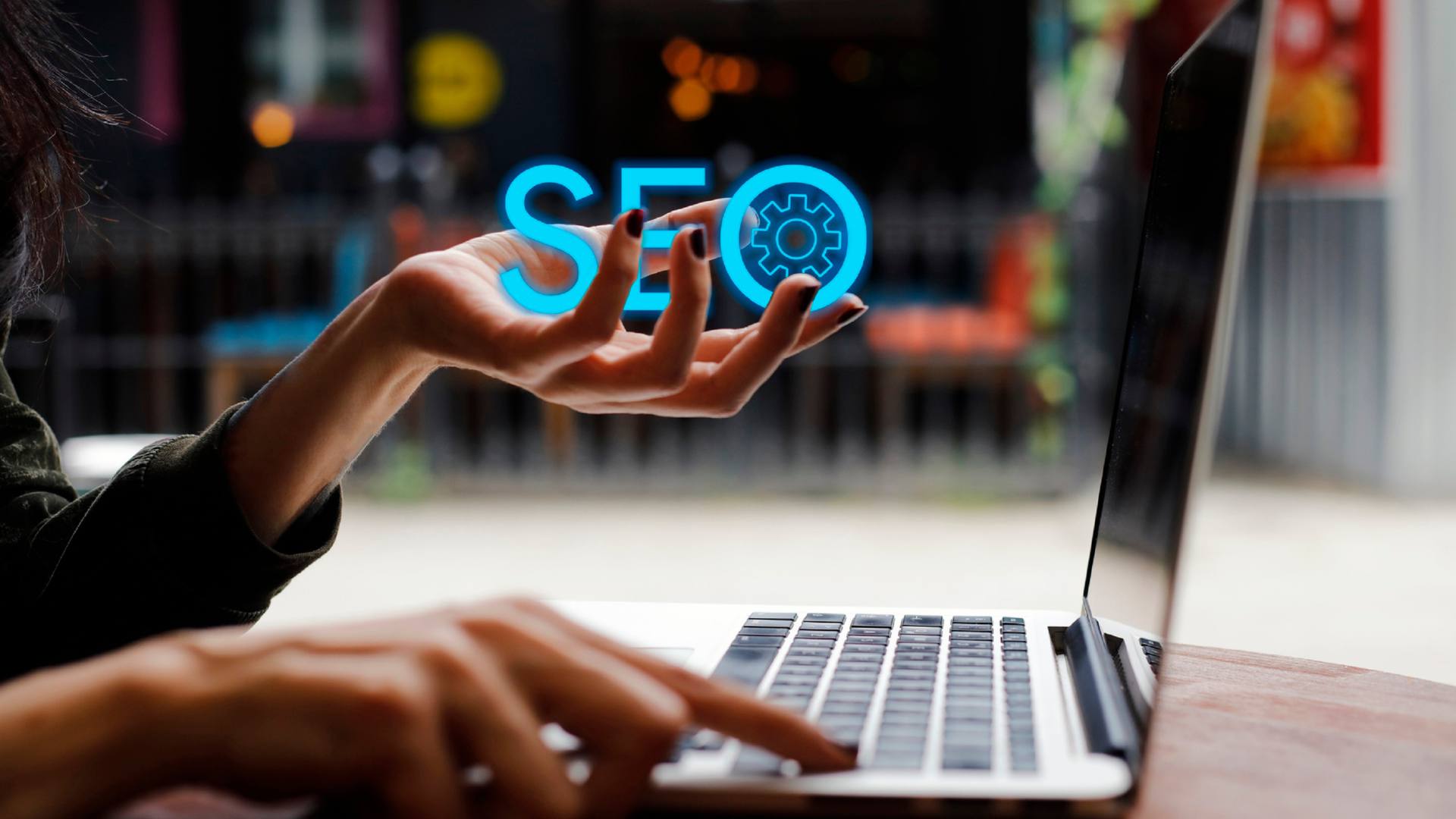 SEO being presented in a woman's hands